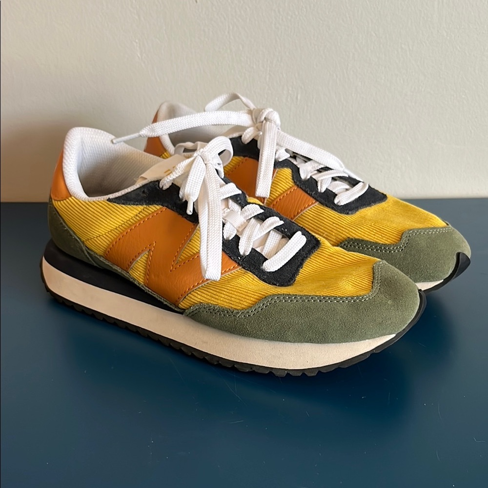 New Balance Yellow and Green Retro Sneakers